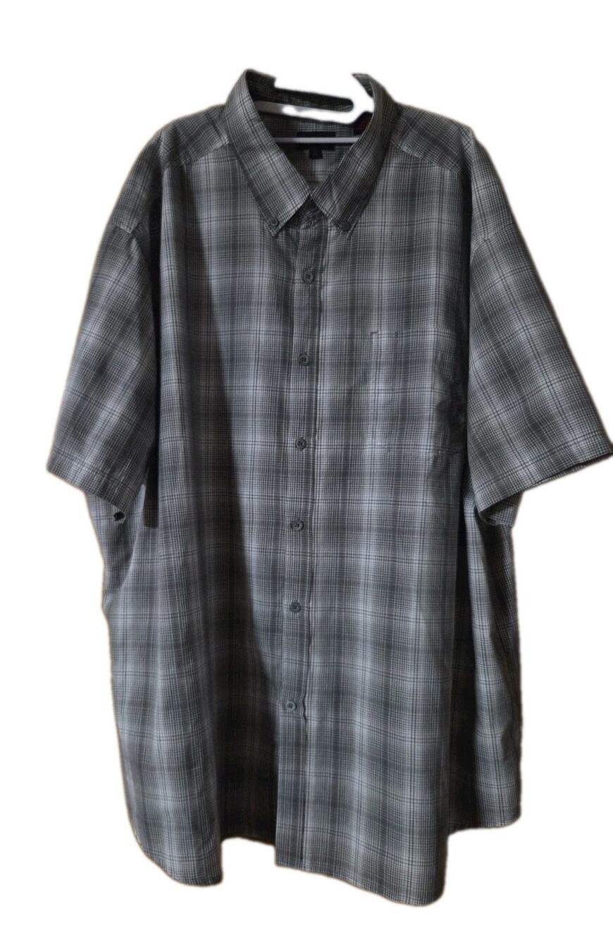 Wolverine Shirt Men's 4X Gray /White Plaid Short Sleeve Button Down